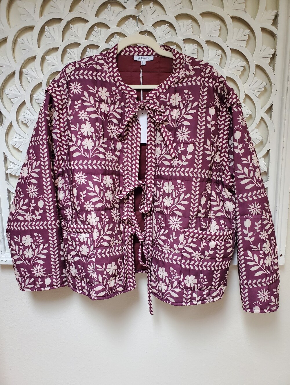 NWT Polagram Floral Quilted Jacket Size 3XL